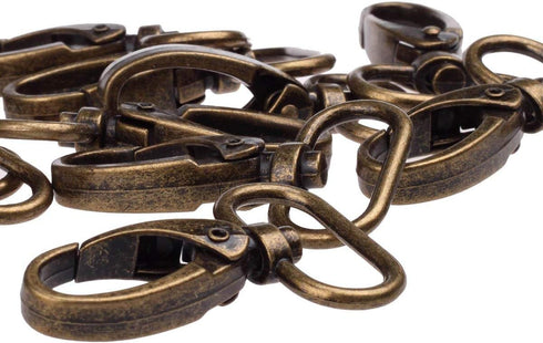 1-inch Antique Brass Curved Lobster Clasps Swivel Trigger Clips Snap (Pack of 20)...