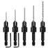 5-pc Woodworking Countersink Counterbore Drill Bit Set 3in1 for #6 8 10 12 16 Screws, M2 Pilot Drill Bits Adjustable Depth, 82-Degree Chamfer with...