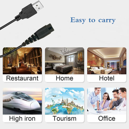5V USB Charger Cord Compatible with Hatteker Cordless Hair Trimmer RFC-588 RFC-598 RFC-692 RFC-690 RSCX-7568 RFC-696 RSCX-9598 RFC-692 RFC-696B El...