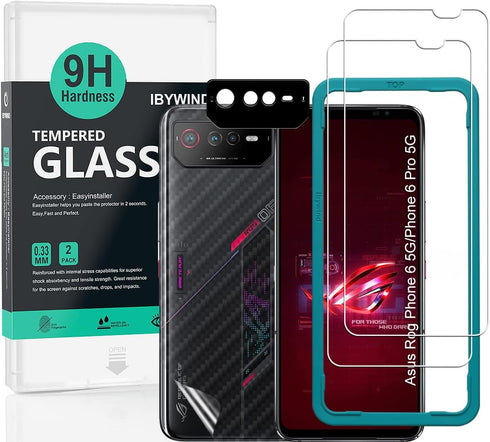 Ibywind Screen Protector for Asus Rog Phone 6 5G/Phone 6 Pro 5G 6.78",with Metal Camera Lens Protector,no bubble,easy to install......