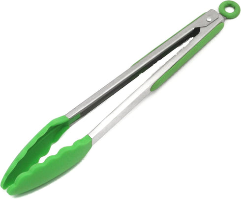 Chef Craft Premium Silicone Tongs, 12 inch, Green...