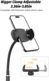 Cell Phone Stand, Adjustable Height & Angle Gooseneck Stand for Desk Flexible Arm Universal Holder, Aluminum Alloy Desktop Recording Compatible wi...