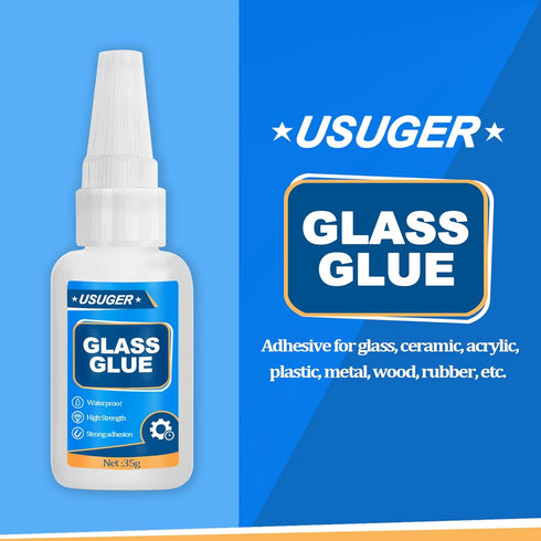 Glass Glue - 35g Super Fast-Curing Adhesive for Plastic, Ceramic, Wood, Metal, Glass, Rubber, DIY Crafts - Clear, Acrylic, Mirror - Instant, Stron...