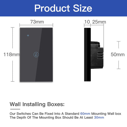 BSEED Smart Water Heater Switch, ZigBee Switch Compatible with Alexa, Google Assistant, Touch Switch with APP Control and Timer Function for Bathr...