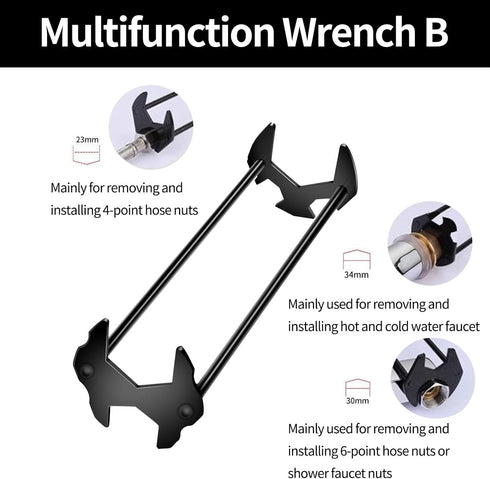 Basin Wrench, 7 Sizes Sink Wrench Set Universal Under Sink Plumbers Wrench, Multifunctional Sink Wrench Universal Under Sink Plumbers Wrench, Fauc...