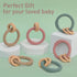 Baby Teether, One Piece Design Silicone & Beech Teething Ring Toy for Babies, BPA Free (Light Grey)...