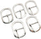 Halter Buckle 5PCS 1" Silver Oval Center Bar Belt Buckles Single Prong Strap Buckles Tri-Glide Slide Buckles...