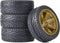 4PCS RC Car Rubber Tires and Plastic Wheels Rims Compatible with 1/10 Scale On Road Touring Racing Flat Drift Car Traxxas HSP HPI Tamiya Sakura (G...