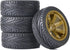 4PCS RC Car Rubber Tires and Plastic Wheels Rims Compatible with 1/10 Scale On Road Touring Racing Flat Drift Car Traxxas HSP HPI Tamiya Sakura (G...