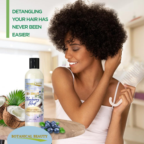Coconut Blueberry Blast Leave-In Daily Conditioning Cream for Hair Softening, Detangling, Damage Repairing and Breakage Prevention 8 Fl. Oz. 240 m...
