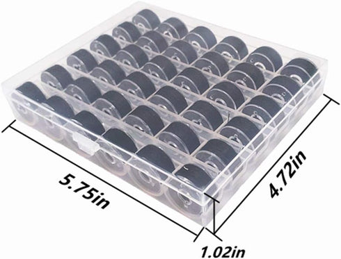 YEQIN 36Pcs Black Prewound Bobbin Thread and Bobbin Clamps - Size A Class 15 SA156 Compatible with Babylock, Brother, Consew, Juki, Singer Embroid...
