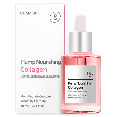 GLAM UP Plump Nourishing Dive in Real Marine Collagen Serum - Anti Aging with Hyaluronic Acid, Lifting,Tightening Skincare, Repair Skin with Pepti...