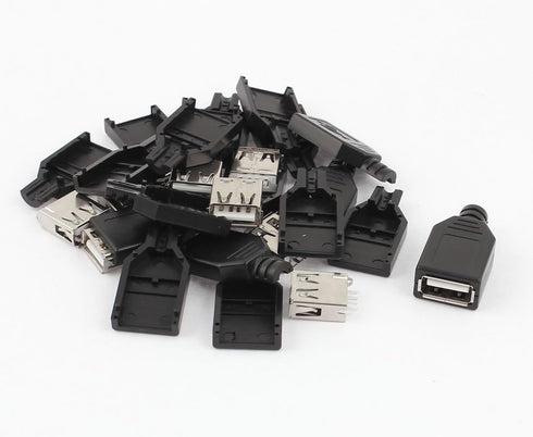 uxcell 10PCS USB 2.0 Type A Female Socket Adapter Connector w Plastic Cover...