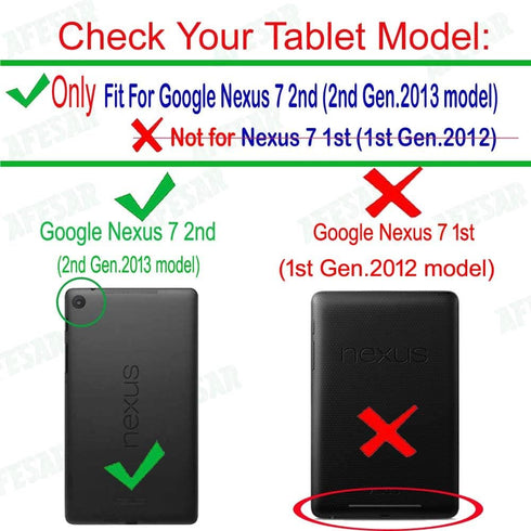 Google Nexus 7 2nd (2nd.2013 Model) pu Leather Pouch with Stand - Fit for 2013 Release Nexus 7 Tablet (Black)...