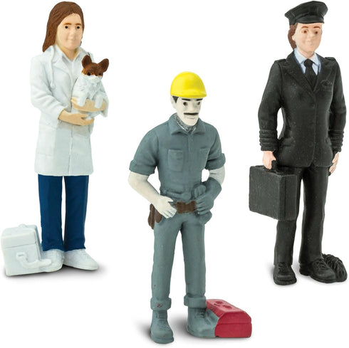 Safari Ltd. People TOOB - 7 Everyday Heroes Figurines of Construction Worker, Policeman, Mailman, Pilot, Chef, Fireman, and Veterinarian - Fun Edu...