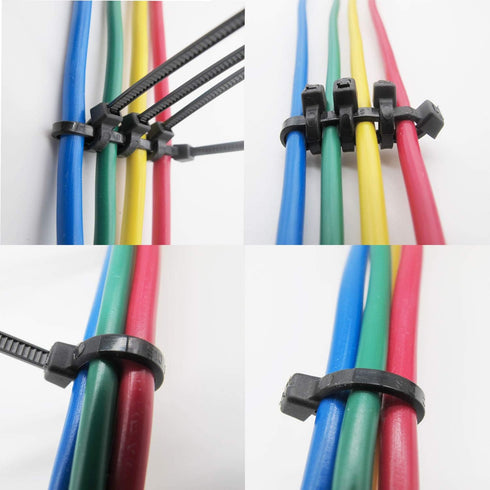 Superun Heavy Duty Zip Ties 8 Inch, 50 Lbs Tensile Strength Selflocking Wire Ties (Industrial Grade Cable Ties) Pack of 100 Black...