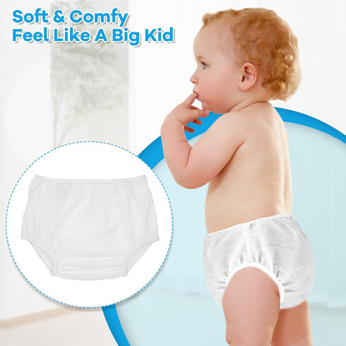 Reusable Waterproof 100% Nylon Taffeta Diaper Pants for Potty Training & Swimming, Leak-Proof & Rip-Proof, Large (Fits 26 - 31 lbs), 2 Counts...