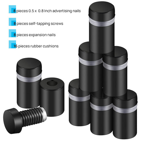8 Pieces Stainless Steel Standoff Screws Wall Standoff Advertising Nail Mounting Glass Hardware for Advertise Fixing (0.5 x 0.8 Inch)...