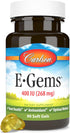 Carlson- E-Gems, 400 IU (268 mg), Heart Health & Optimal Wellness, Antioxidant, 90 soft gels...