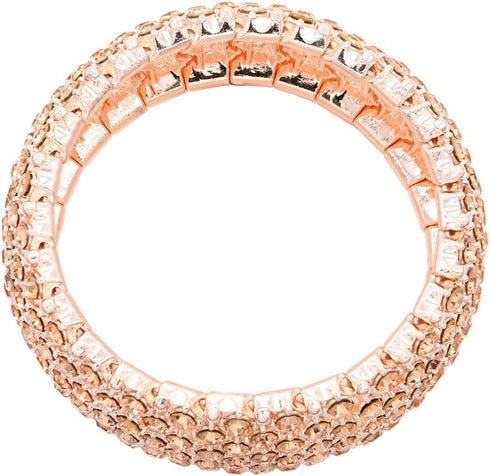 Lavencious Tennis Rhinestone Stretch Bridal Bracelets Evening Party Jewelry For Women Stretch Bracelets...