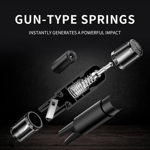 2-in-1 Seat Belt Cutter and Car Window Breaker, Emergency Glass Breaking Gadget, Multi-Function Safety Hammer, Vehicle Escape Tool, Spring Loaded ...