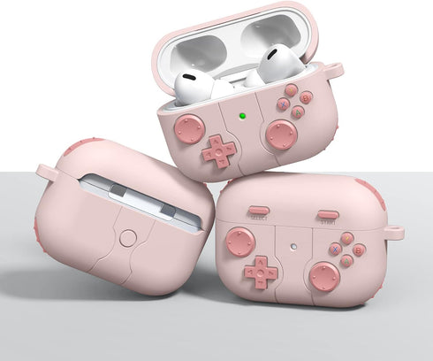 AirPods Pro Case Cover with Cleaner Kit,Classic Handheld Game Console Design Soft Skin Silicone Protective Case for AirPods Pro 2nd/1st Generation...