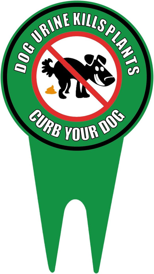 2Pack Yard Lawn Sign | Dog Urine Kils Plants Curb Your Dog Lawn Signs |Please Be Respectful Lawn Sign - Dog Signs for Yard...