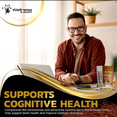 Mushroom Powder, 25 in 1 Mushrooms Lions Mane Powder Organic - 2000mg - Mushroom Supplement, 25 Superfood Mushrooms, Chaga, Shiitake Mushrooms, Co...