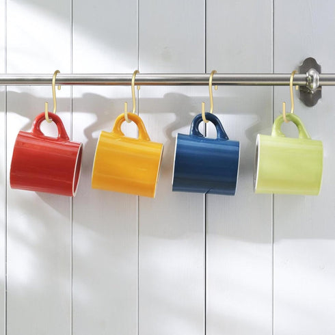 10 PackGold S Shaped Hooks, Gold Coat Clothes Towel Hangers, Kitchen Pots Pans Coffee Cups Rack Hooks (10)...