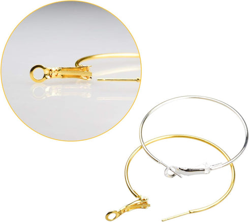 72PCS Earring Hoop Jewelry Making,URSMART Beading Hoop Earrings Finding Open Round Earring Hoops DIY Craft Supplies (30MM/40MM)...