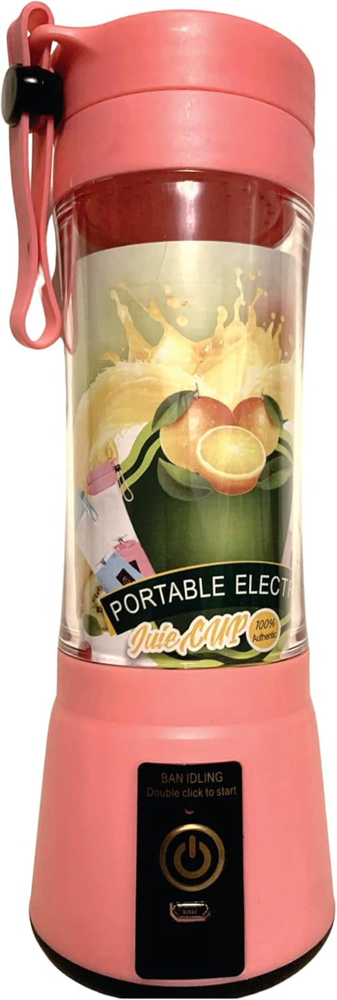 Mueller Austria 380ml USB Rechargeable Battery Blender for Shakes and Smoothies, with 22000 RPM Motor, 3 Stainless Steel Blades, BPA-Free, Pink...