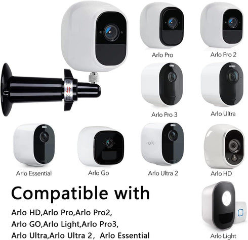 Mount Mounting Bracket Adjustable Mount Outdoor Indoor Equipped for Arlo Arlo Essential Arlo Pro Arlo Go Arlo Pro 2/pro 3/Arlo Ultra 2 (2 Pack BLa...