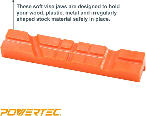 POWERTEC 71107 6" Magnetic Vise Jaw Pads, Soft Vise Jaws for Bench Vise, Milling Vise and Drill Press Vise, Woodworking Vise Tools for Workbench, ...