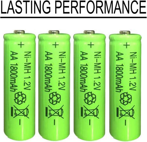 12 Count Ni-MH AA 1800mAh Rechargeable Batteries 1.2V Double A Batteries Precharged for Garden Landscaping Outdoor Solar Lights, String Lights, Pa...