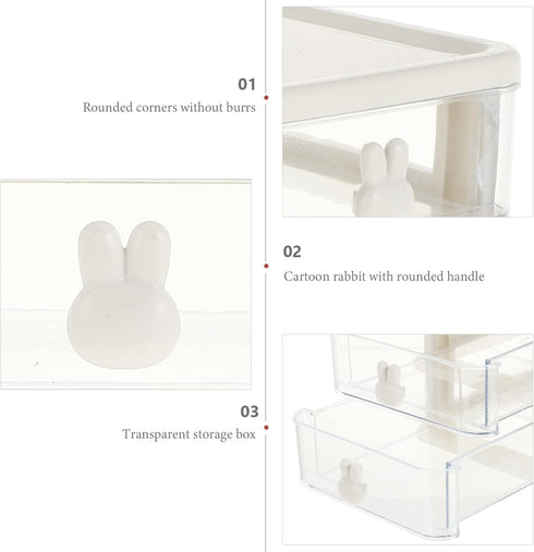 SAFIGLE Mini Plastic Drawer Organizer Plastic Storage Drawers Storage Bins with Drawers Home Office Desktop Organizer Small Storage Drawer for Cra...