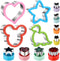 Elfkitwang Sandwich Cookie Cutters Set, Dinosaur,Heart,Star,Mouse,Sandwich Knife Cookie Knife Vegetable Cutter Food Grade Cookie Mould.(12Pcs)...