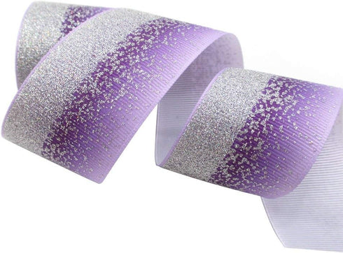 Tvoip Tie Dye Glitter Rainbow Polyester Grosgrain Tape Ribbon Grosgrain Ribbons 1-1/2"(38mm) x10 Yards for Hair Bows Wedding Gift Packing Wrap (Pu...