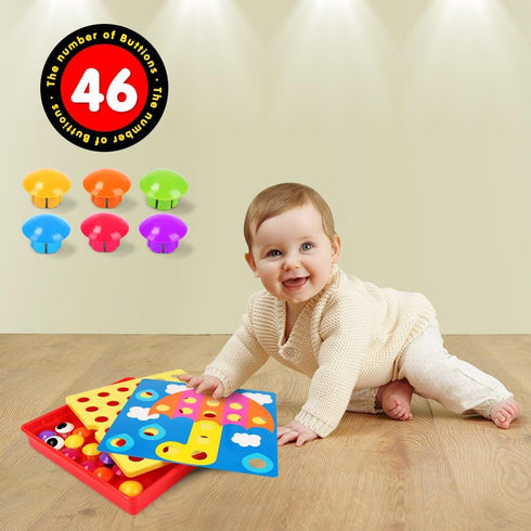 AMOSTING Color Matching Mosaic Pegboard Early Learning Educational Toys for Boys and Girls...