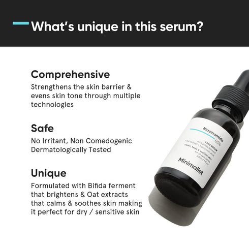 Minimalist 5% Niacinamide Face Serum for Clear Glowing Skin | With 1% Hyaluronic Acid for Hydration | Pore Minimizer for Face | Clears Acne Marks ...
