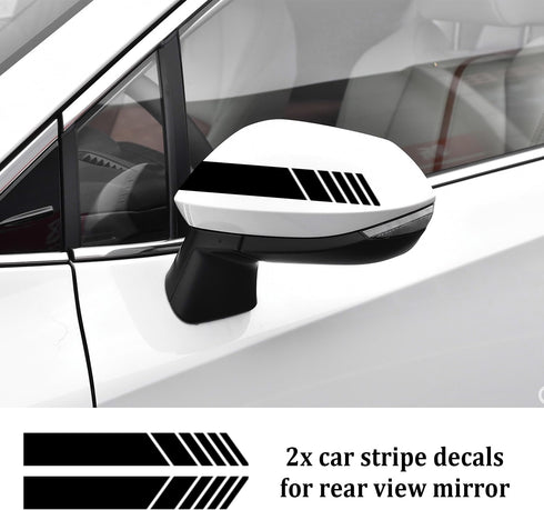 6PCS Racing Stripes for Cars - 2PCS Car Hood Decal + 2PCS Car Side Decals + 2PCS Car Mirror Stickers,Water-Resistant Stylish Car Decal Exterior Ca...