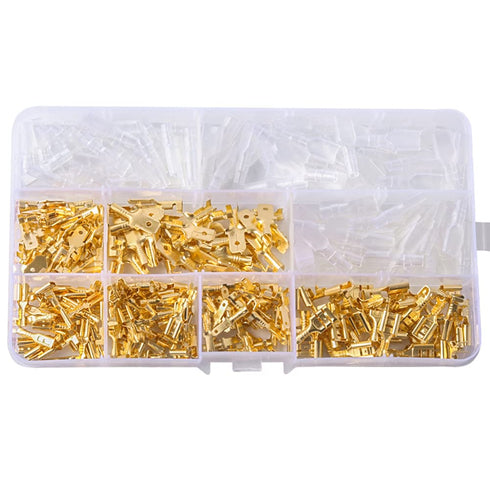 315PCS 2.8/4.8/6.3mm Quick Splice Male and Female Wire Spade Connector Crimp Terminal Block Assortment Kit with Insulating Sleeve for Electrical W...