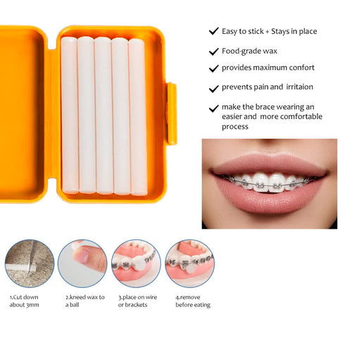 Portable Orthodontic Oral Care Kit - 2Pack - Travel Kit for Patients, Interdental Brushing Wax Floss Toothbrush Cleaning(Purple & Orange)...