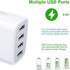 USB Wall Charger,Sicodo 4 Ports Charger Cube 2 Pack 4.8Amp USB Adapter Power Plug Charging Station Box Compatible with iPhone 15/14/13/12/SE/11/X/...