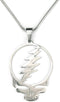 Stealie Necklace, 20" Chain, Pure 304 Stainless Steel, Grateful Dead Head Skull Lightening Bolt Charm Pendant with 20" (50.8cm) Snake Chain...