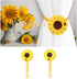 1 Pair Sunflower Curtain Magnetic Tiebacks Non-Woven Fabric Countryside Rural Style Curtain Tie Holdbacks Accessories...