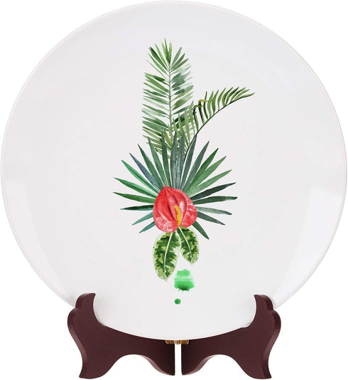 Tatuo 4 Packs Wooden Display Stand Plate Holder Easels (4 Inch, Red)...