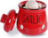HAOTOP Garlic Keeper with Lid, Ceramic Mini Garlic Container Saver for Countertop, Keep Your Garlic Cloves Fresh, Red...