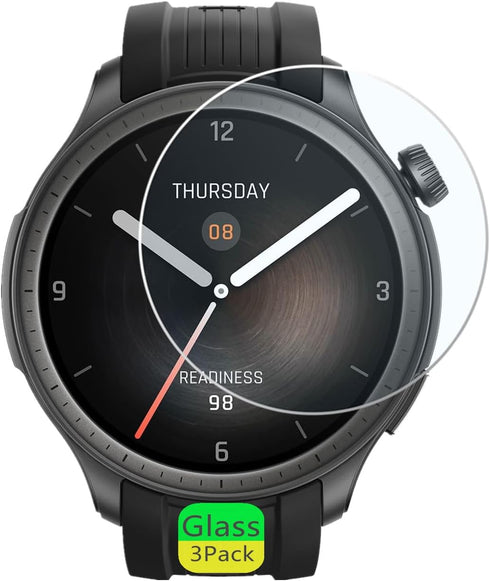 Compatible for Amazfit Balance (2023 New GTR) Screen Protector (3 Pack) SmartWatch 9H Tempered Glass Film Clear Bubble-Free...