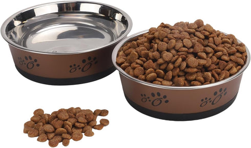 Cat Bowls Cat Dishes Pet Bowl Anti Slip Stainless Steel Cat Food Bowls Unbreakable,Thickened Cat Feeder Suitable for Indoor Small Pets Rubber Base...