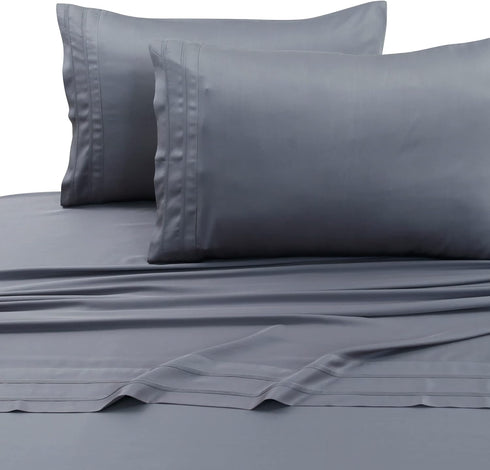 Tribeca Living BAMB300PCSTST 300 TC Rayon from Bamboo Pillow Pair, Standard (Pack of 2), Steel Grey...
